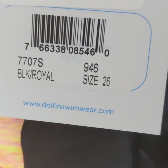 Dolfin athletic swimsuit black royal size 26 - Picture 5 of 7